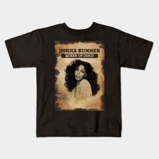 Vintage Old Paper 80s Style Donna Summer Queen of disco Kids T-Shirt